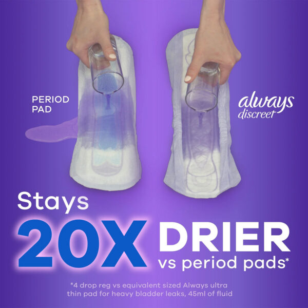 ⁦Always Discreet Incontinence Pads Heavy Absorbency⁩ - الصورة ⁦2⁩