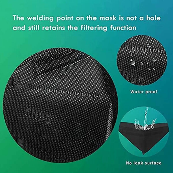 ⁦5 Layer Face Mask 50pcs Black Filtering Protection⁩ - الصورة ⁦3⁩